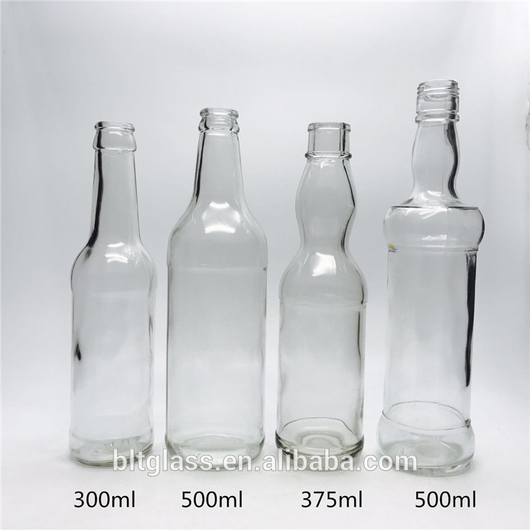 300ml 375ml 500ml cocktail glass wine bottle with alum screw cap factory manufacturer