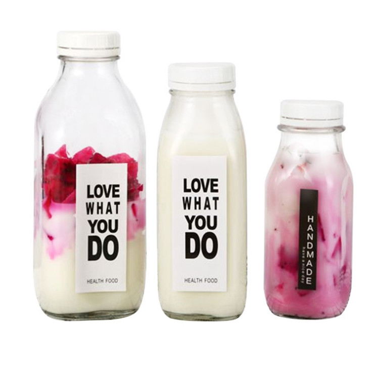 300ml 400ml 500ml 1000ml Yogurt Glass Bottle With Plastic lid