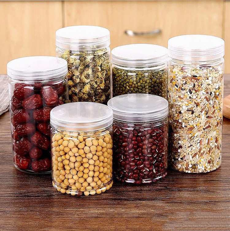 300ml 400ml 500ml 600ml 700ml 800ml 1000ml food grade empty PET plastic cookie jar