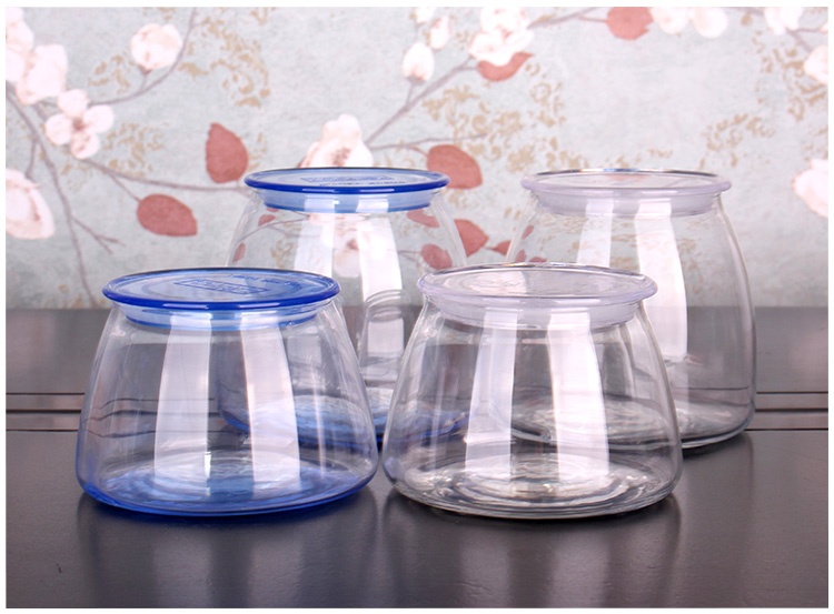 300ml 400ml 500ml 800ml wide mouth glass pudding salade jar with cork