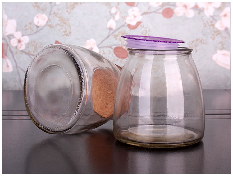 300ml 400ml 500ml 800ml wide mouth glass pudding salade jar with cork
