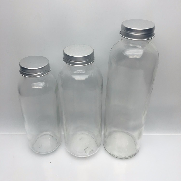 300ml 400ml 500ml Empty glass water milk tea bottle with screw cap