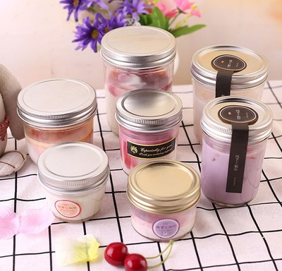 300ml 400ml 500ml round Honey jar wide mouth Glass Jar Storage Bottles With Metal Clip