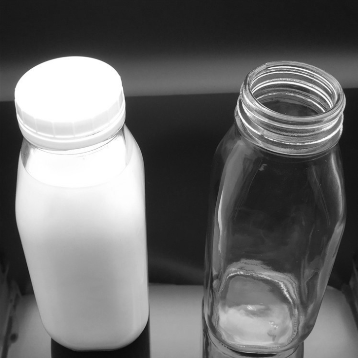 300ml 500ml 1000ml Square French Beverage Milk Juice Yogurt Glass Packing Bottle with Lids