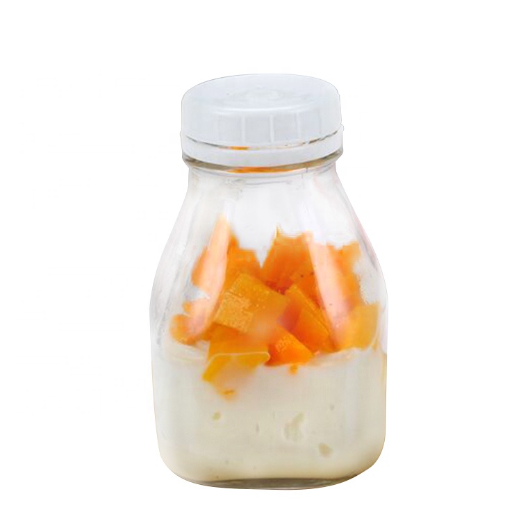 300ml 500ml 1000ml empty square glass bottles for milk juices beverage