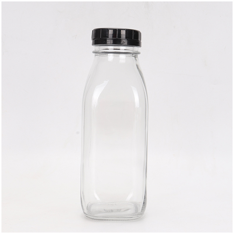 300ml 500ml 1000ml sterilized glass milk bottle with plastic cap logo print available
