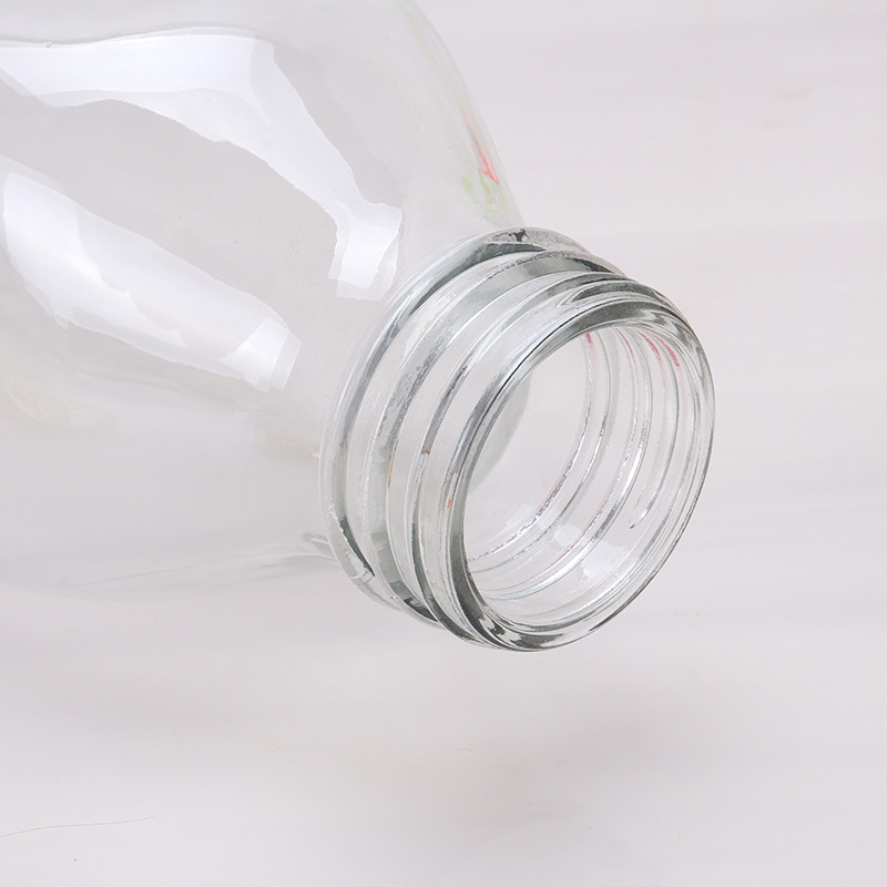300ml 500ml 1000ml sterilized glass milk bottle with plastic cap logo print available