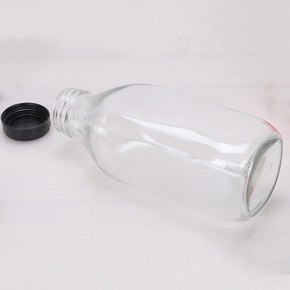 300ml 500ml 1000ml sterilized glass milk bottle with plastic cap logo print available