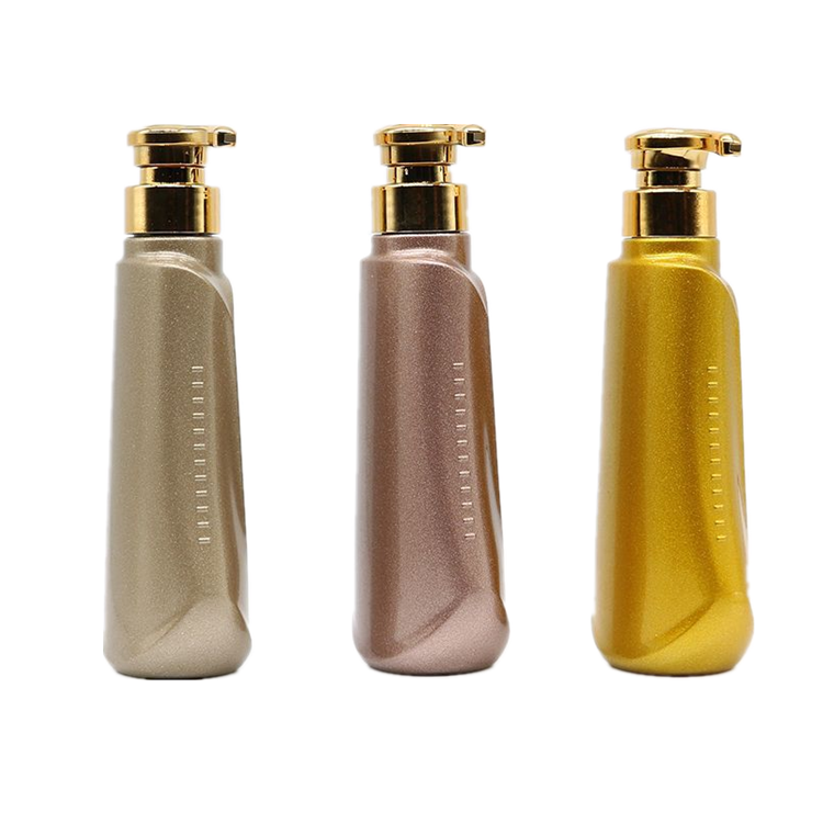 300ml 500ml 700ml PET plastic lotion bottles / luxury golden shampoo liquid dispenser / Fancy cosmetic square shape bottle