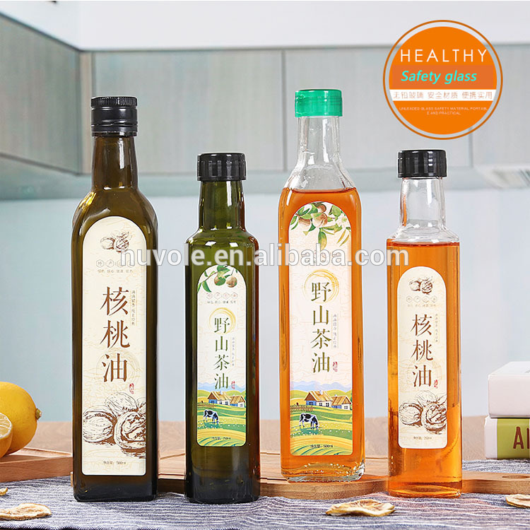300ml 500ml 750ml Food Grade Dark Green Amber Transparent Dorica Olive Oil 250 ml 500 ml 750 ml 1000 ml Glass Bottle