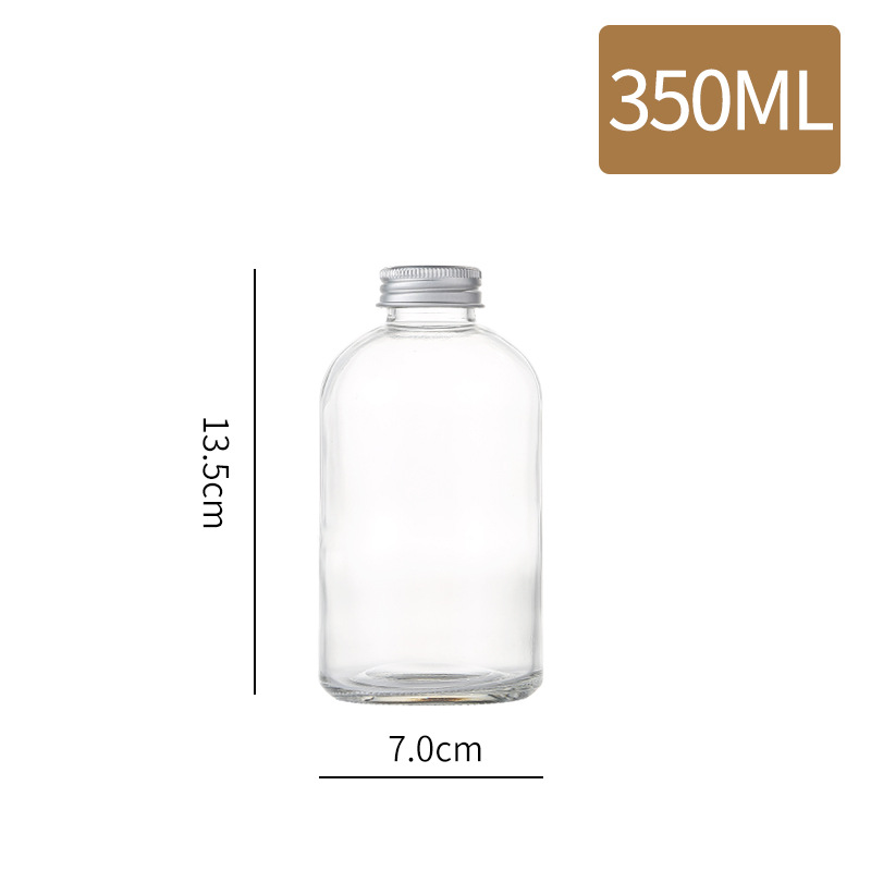 300ml 500ml Empty Clear Round Glass Cold Brew Coffee Syrup Juice Milk Boston Bottle 2020