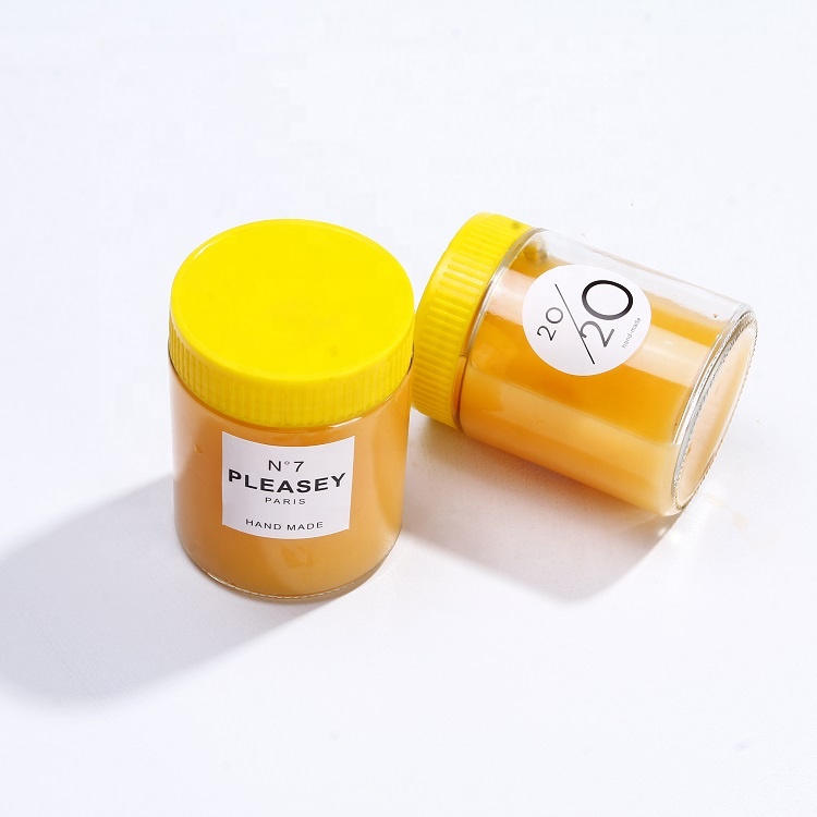 300ml 500ml Round food storage glass jars supplier for honey pickle with plastic lid