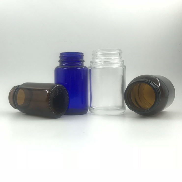 300ml 500ml Wide Mouth Glass Bottle 60ml 75ml 100ml 120ml 150ml 200ml 250ml Medical Pill Bottles,clear Blue Amber Screw Cap