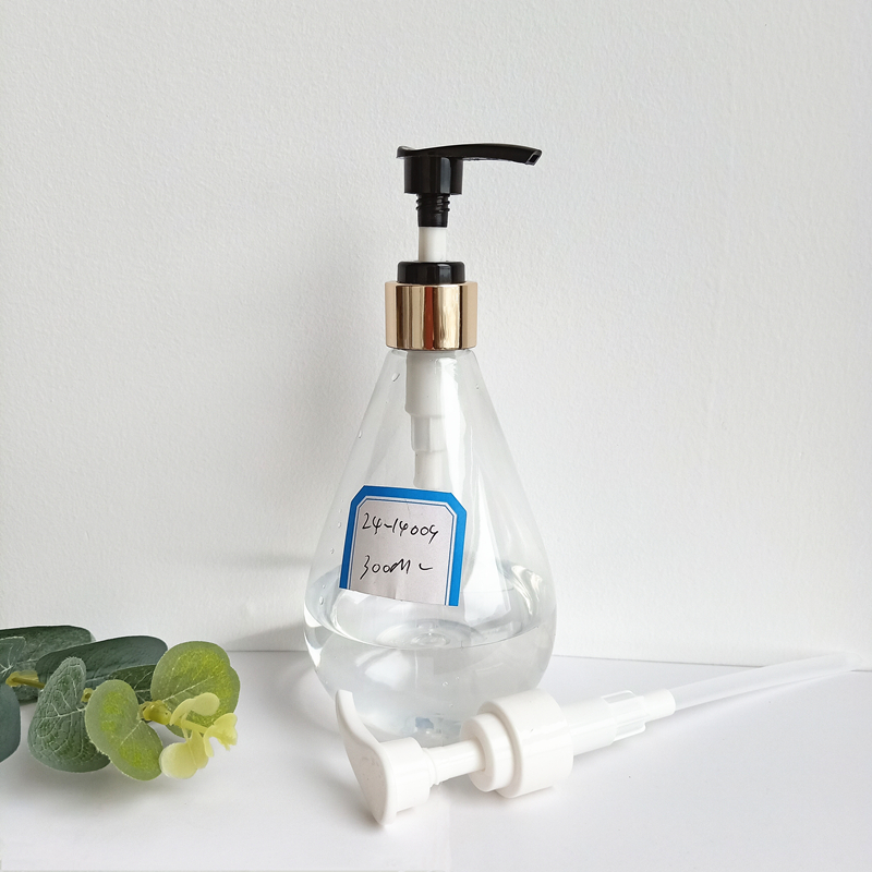 300ml 500ml big transparent PET water drop shape bottle with pump for air freshening spray