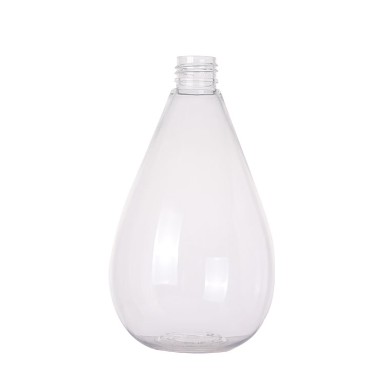 300ml 500ml big transparent PET water drop shape bottle with pump for air freshening spray
