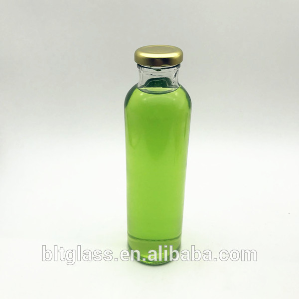300ml 500ml flint glass juice bottle with 38mm metal lid wholesale