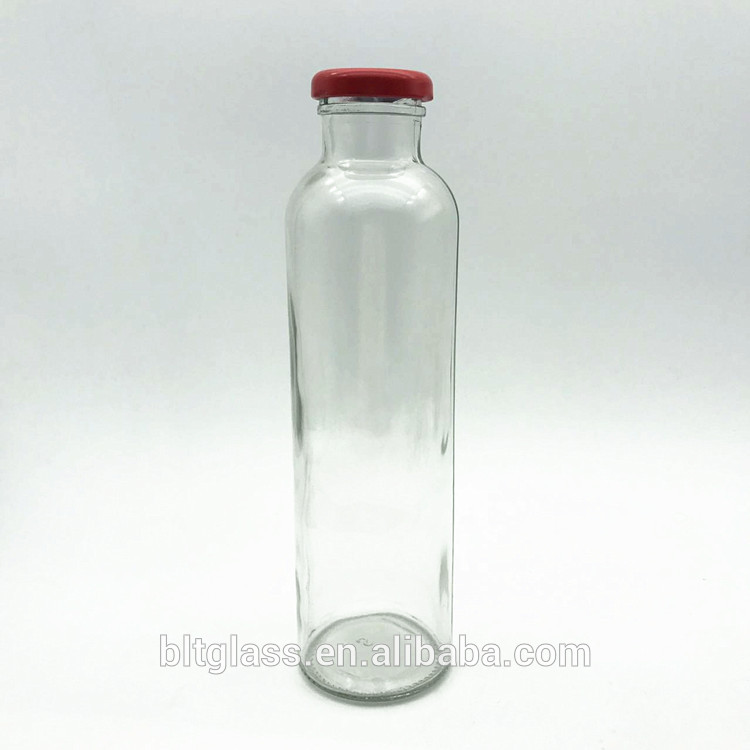 300ml 500ml flint glass juice bottle with 38mm metal lid wholesale