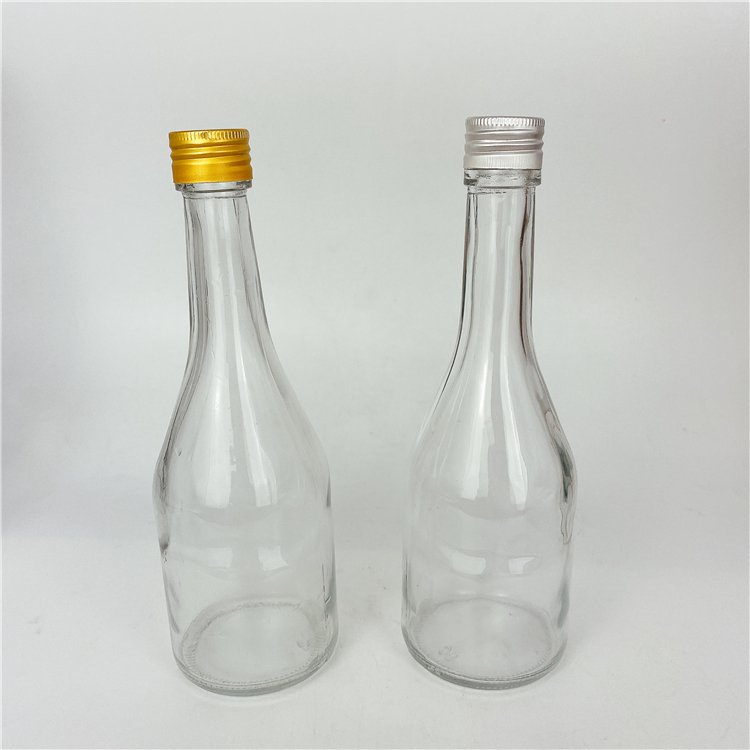 300ml 500ml frosted transparent clear glass empty bottle with lid for green plum sparkling wine mango juice coffee
