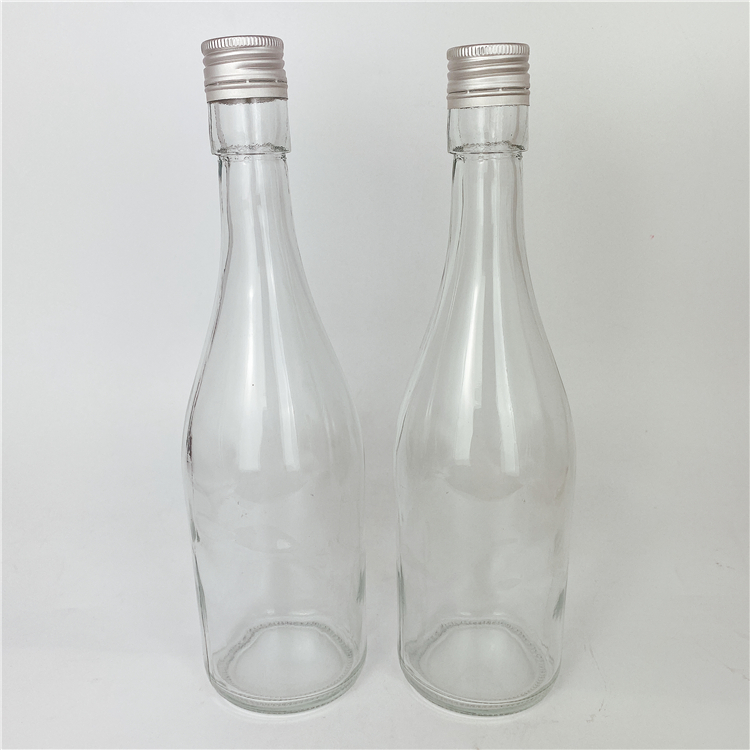 300ml 500ml frosted transparent clear glass empty bottle with lid for green plum sparkling wine mango juice coffee