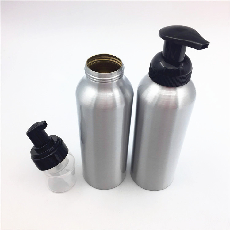 300ml 500ml metal aluminum bottle with neck size 40mm 42mm and foam pump