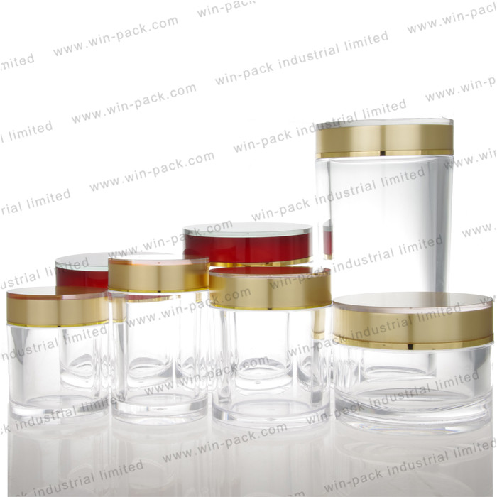 300ml 600ml luxury clear acrylic jar for cosmetic cream sample packaging