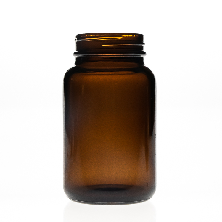 300ml Amber vitamin pill glass bottle with childproof cap