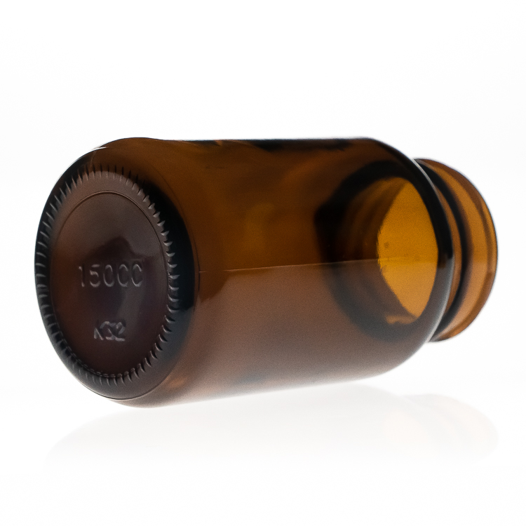 300ml Amber vitamin pill glass bottle with childproof cap
