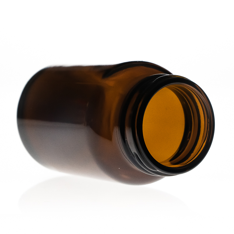 300ml Amber vitamin pill glass bottle with childproof cap