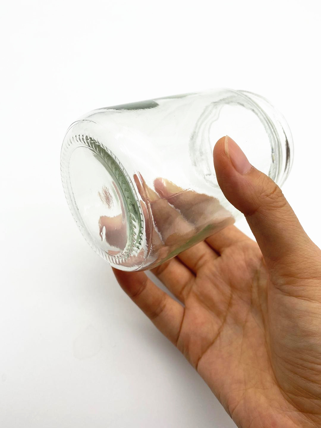300ml Clear Round Glass Jar with Golden Lid for Jam Pickle