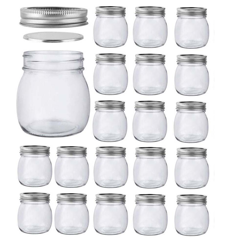300ml Clear Yogurt Jars With Metal Screw Lids For Pudding Jam Honey Spices Mousse