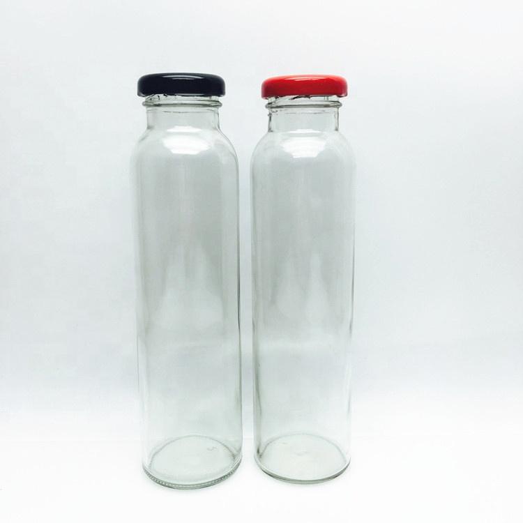 300ml Cold pressed juice beverage glass bottle with 38mm metal lid