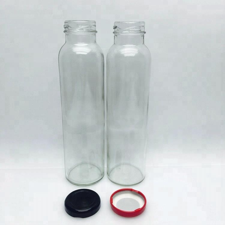 300ml Cold pressed juice beverage glass bottle with 38mm metal lid