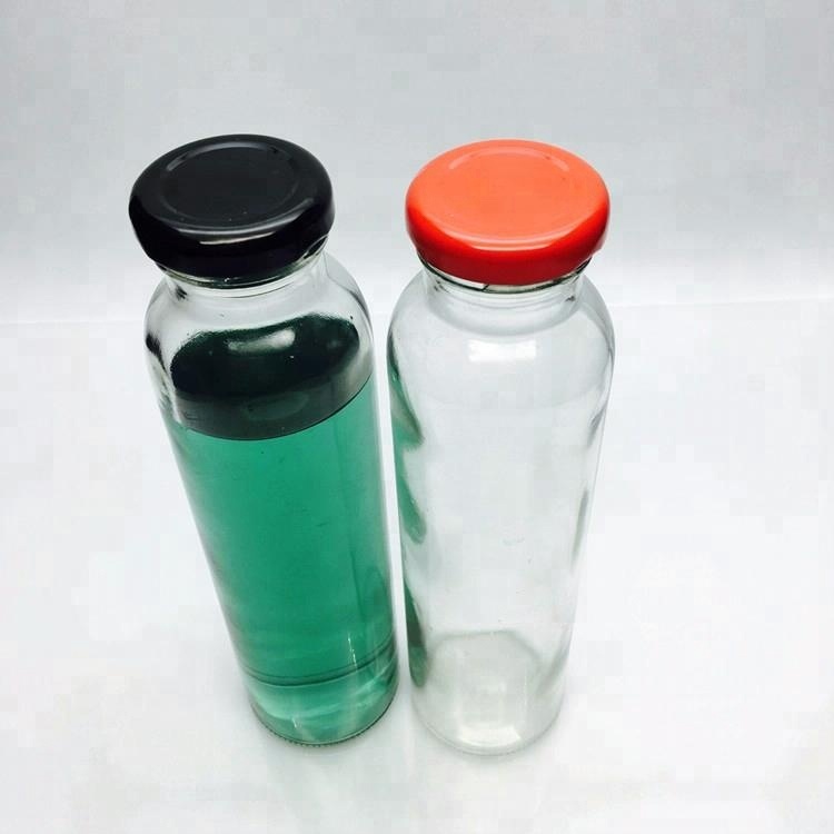 300ml Cold pressed juice beverage glass bottle with 38mm metal lid