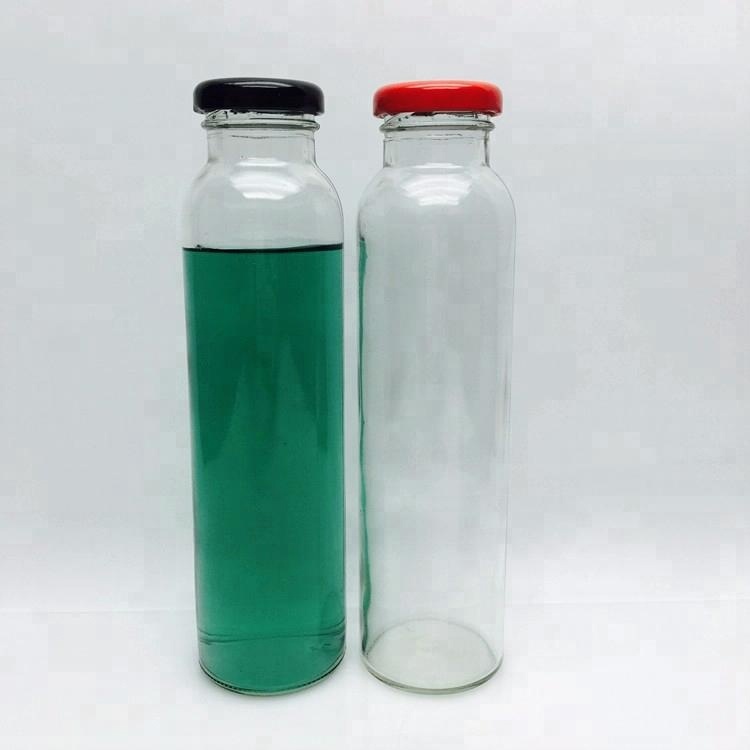 300ml Cold pressed juice beverage glass bottle with 38mm metal lid