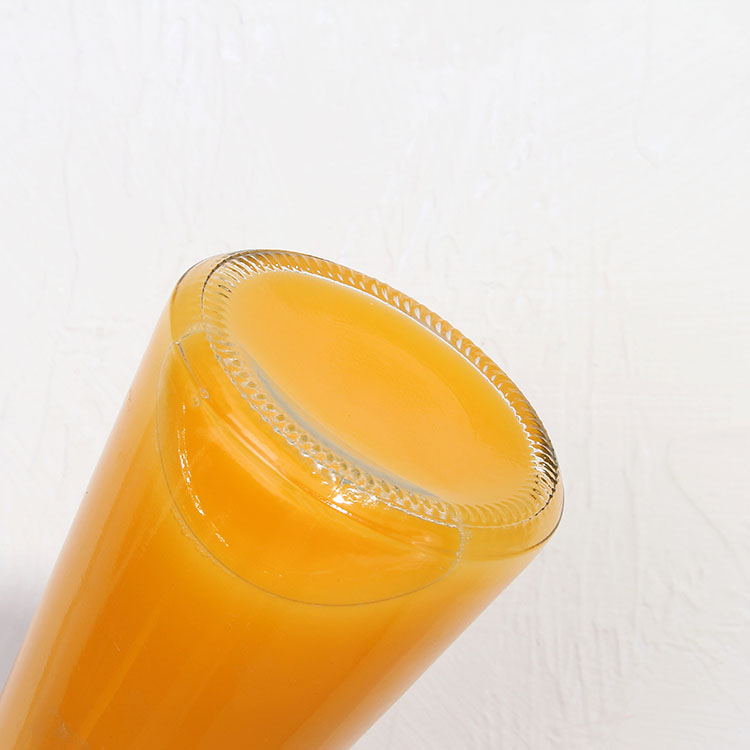 300ml Fancy Shape Taper Glass Juice Bottle Long Neck Glass Beverage Bottle With Screw Cap