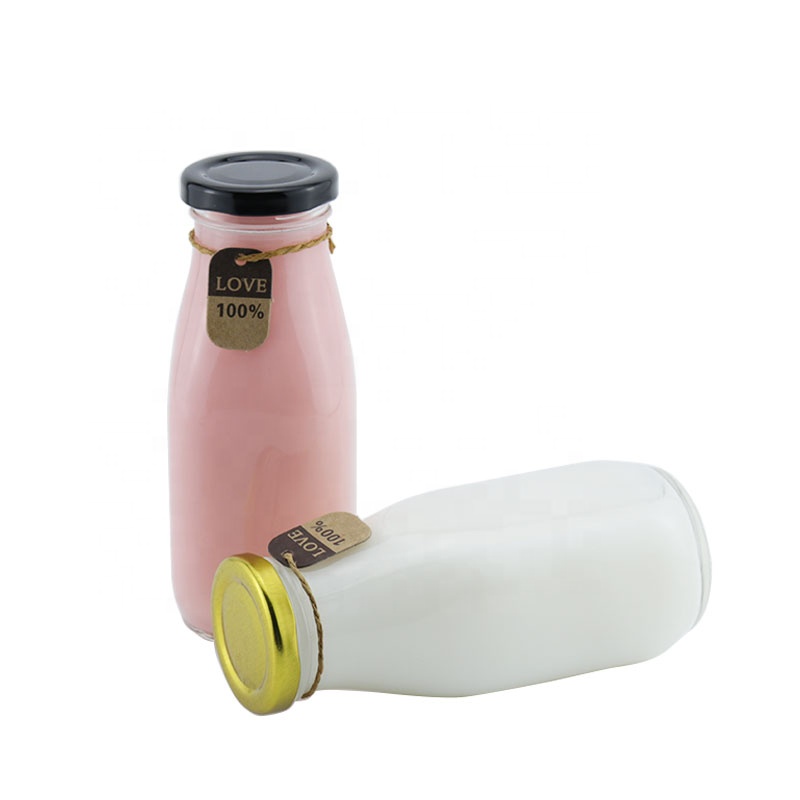 300ml Round Clear Pudding Packaging Glass Bottle With Metal Lid Glass Pudding Bottle Glass Milk Bottle