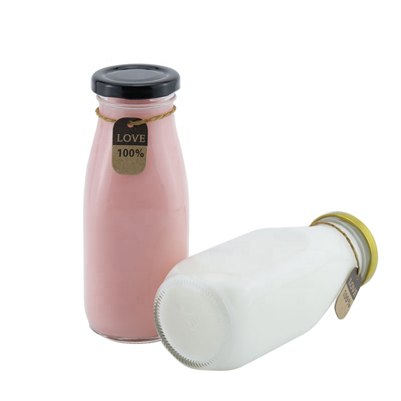 300ml Round Clear Pudding Packaging Glass Bottle With Metal Lid Glass Pudding Bottle Glass Milk Bottle