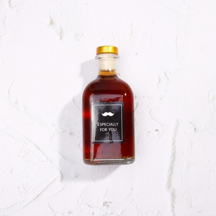 300ml Small Alcoholic Beverage Bottle 12oz Square Empty Glass Liquor Bottle With Cork For Whisky