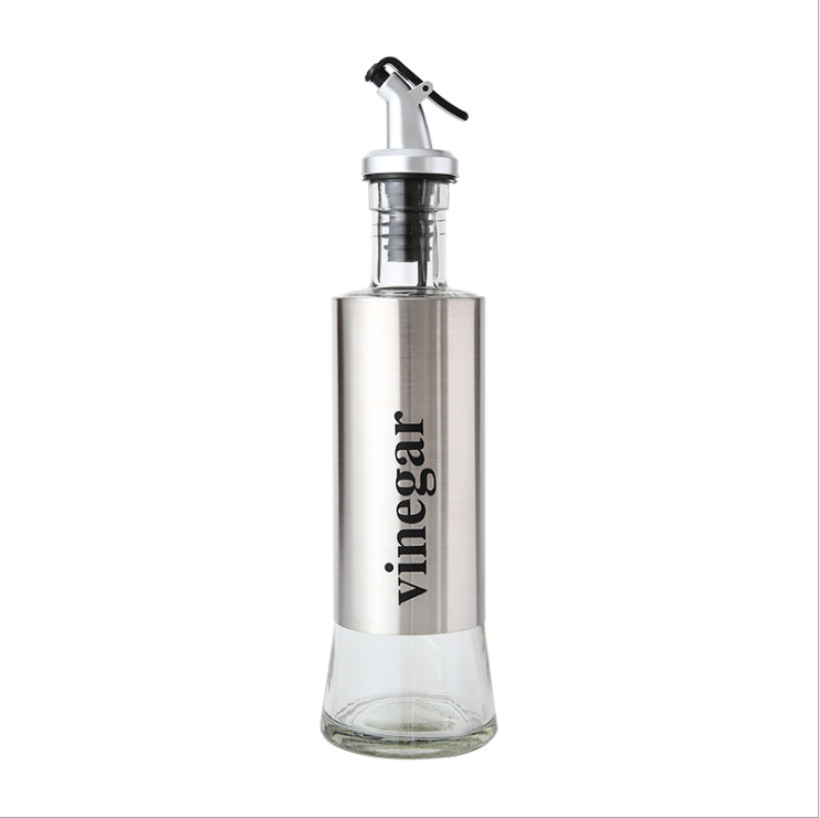 300ml Spot leak-proof oil pot stainless steel seasoning glass bottle jar for soy sauce vinegar cooking wine sesame oil kitchen