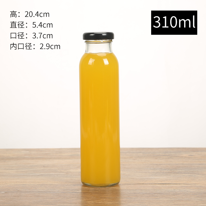 300ml Tea /Beverage /Fruit wine /Juice simple glass bottle with tinplate metal cap