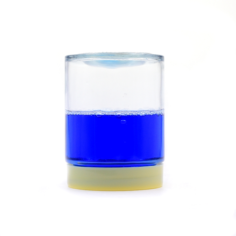 300ml The same caliber straight slide clear round glass jar for weeds herbs skin cream bottle with yellow matte screw lid