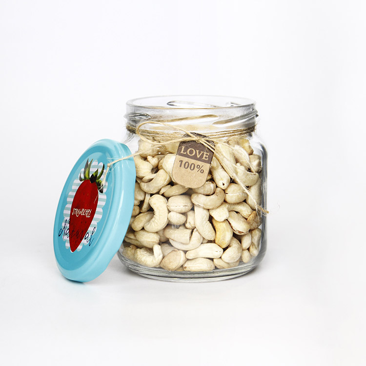 300ml Wide Mouth Empty Round Glass Jar For Nuts Jam Honey Food Storage Jar With Twist-off Cap