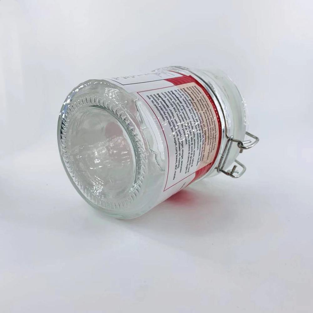 300ml airtight clip top glass jam chilli sauce marmalade jar glass with metal clamp