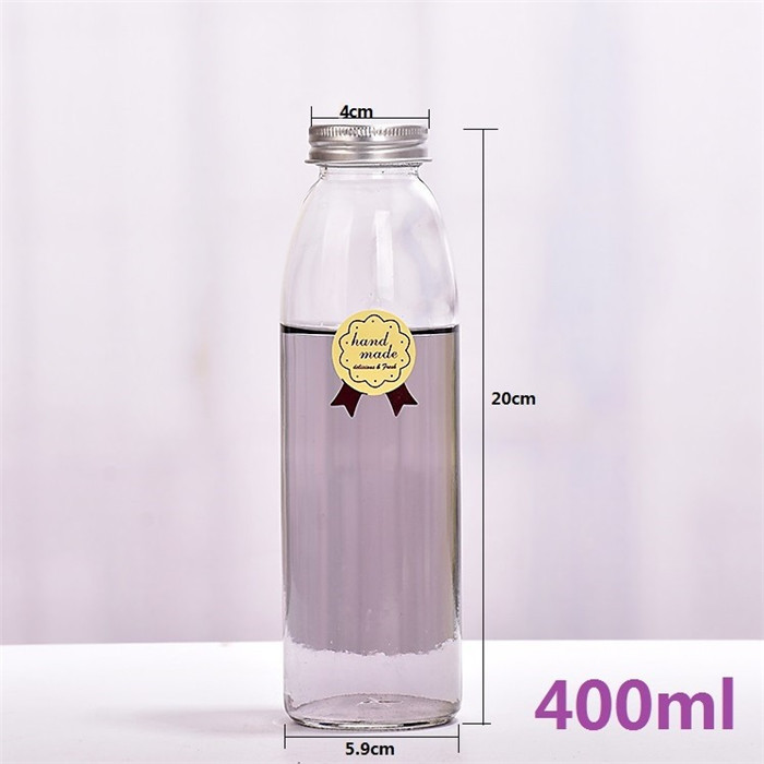 300ml clear empty glass beverage bottle,fresh juice bottle with cap