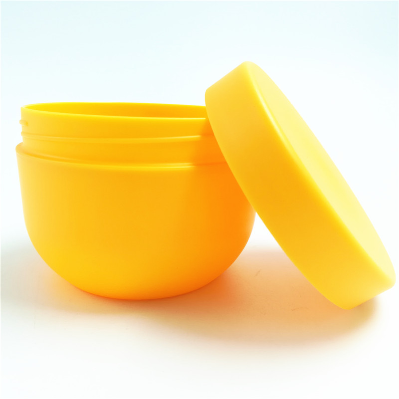 300ml empty bowl shape frosted surface yellow PP material plastic cream jar