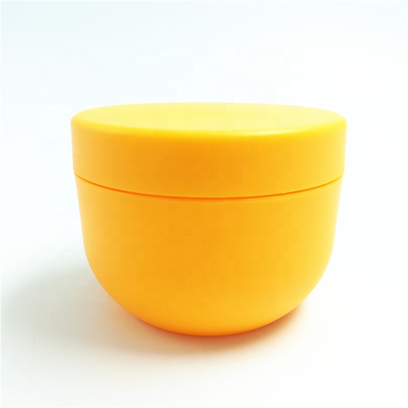 300ml empty bowl shape frosted surface yellow PP material plastic cream jar