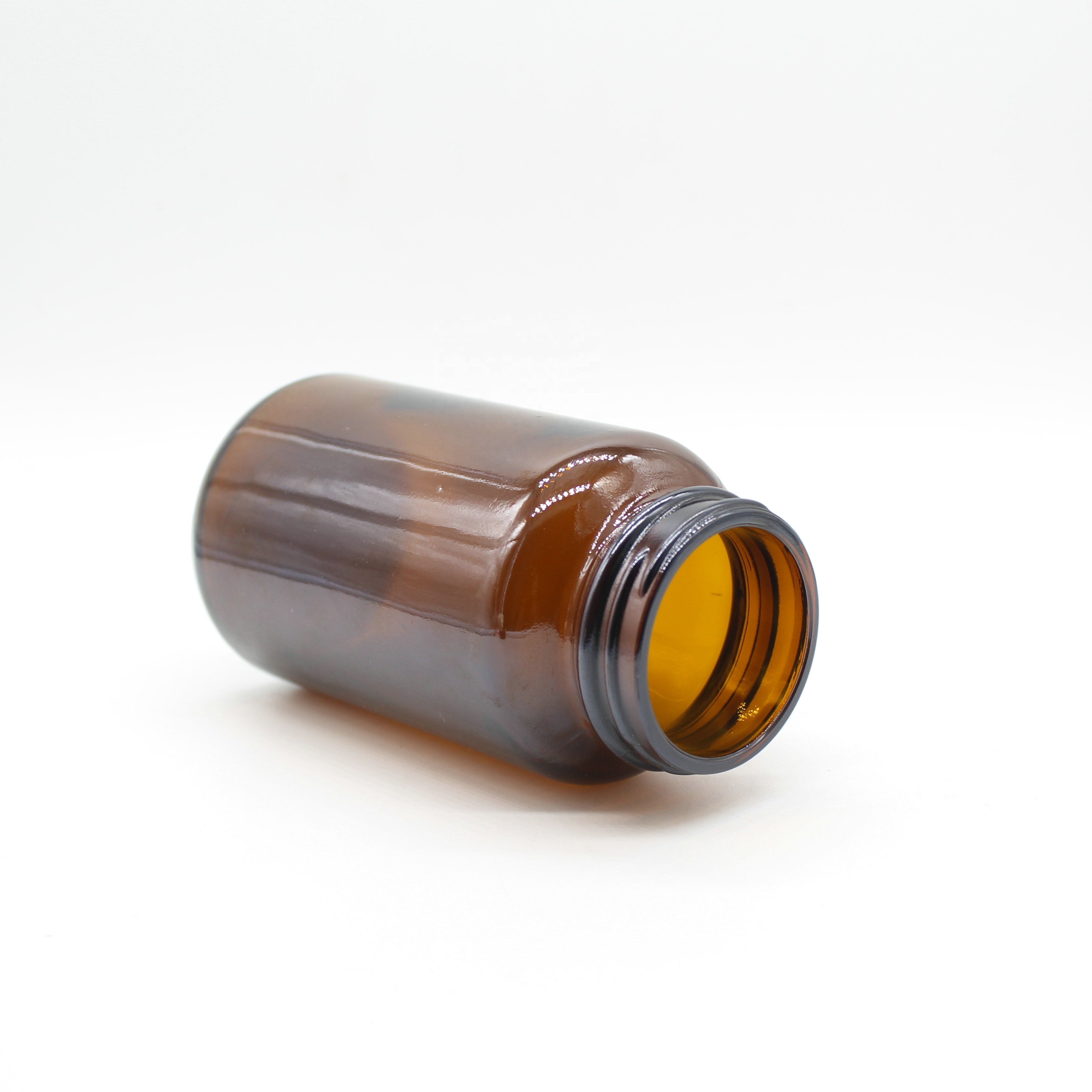 300ml pharmaceutical amber capsule glass packaging medicine tablets pill bottles with child proof cap