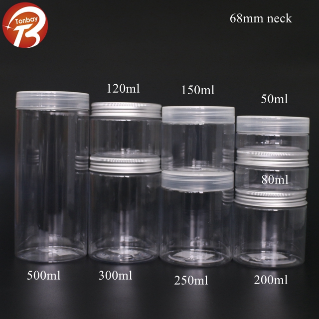300ml plastic pet jar with lid/aluminum cap