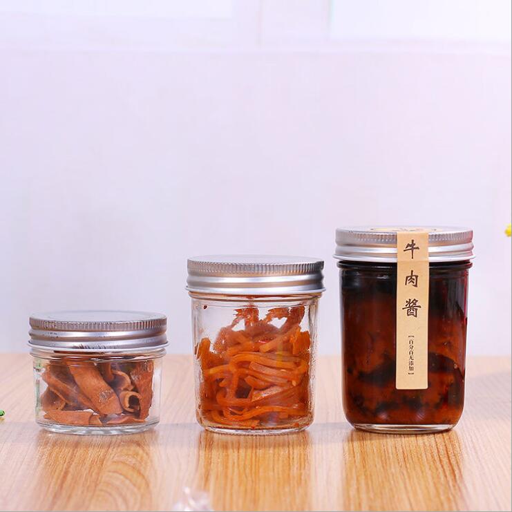 300ml round food storage wholesales wide mouth mason glass jar with metal cap