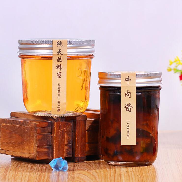 300ml round food storage wholesales wide mouth mason glass jar with metal cap